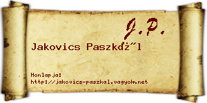 Jakovics Paszkál névjegykártya